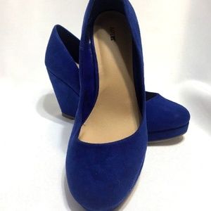 Apt 9 Colbalt Blue Suede Shoes Wedge Heel Size 6.5